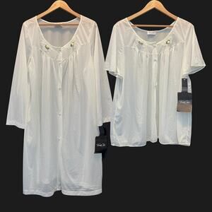 Vanity Fair Vintage Ivory Boudoir Set L | NWT, Original Tags, Bridal Robe & Gown